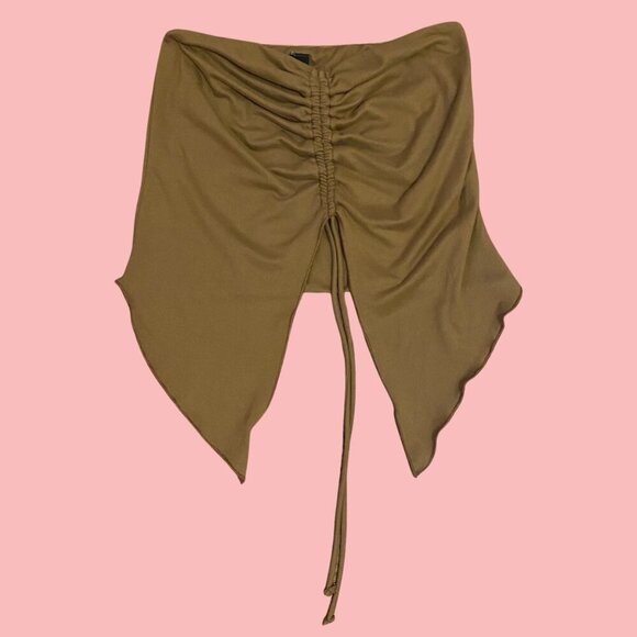 Windsor Brown Ruched Handkerchief Tube Top - Size S - Picture 2 of 7